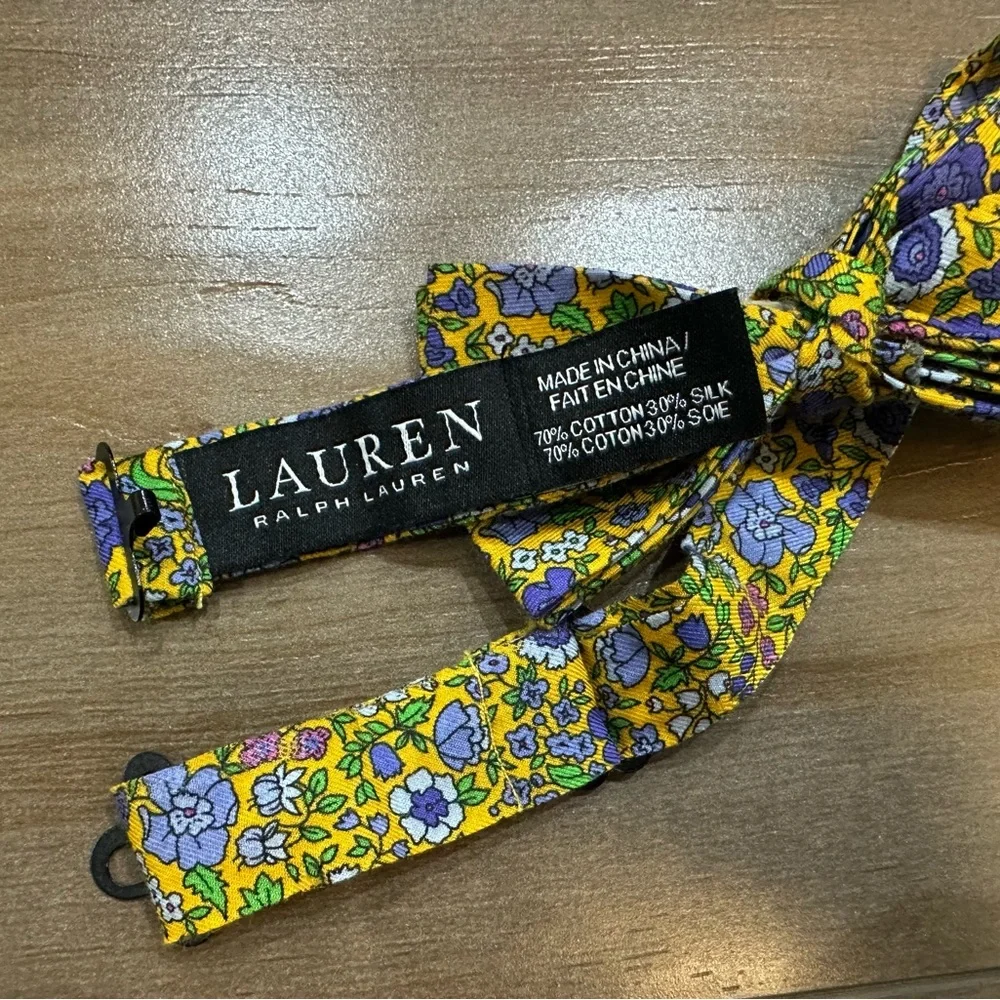Ralph Lauren Yellow and Purple Floral Tie